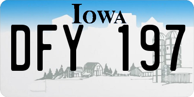 IA license plate DFY197