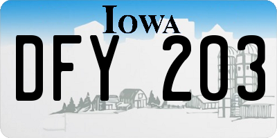 IA license plate DFY203