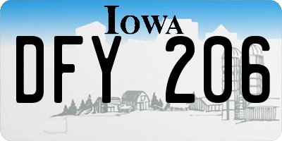 IA license plate DFY206