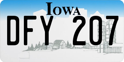 IA license plate DFY207