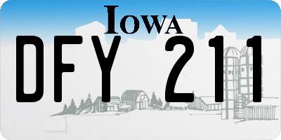 IA license plate DFY211