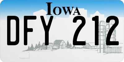 IA license plate DFY212