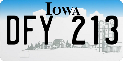 IA license plate DFY213