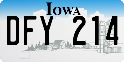 IA license plate DFY214