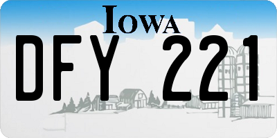 IA license plate DFY221