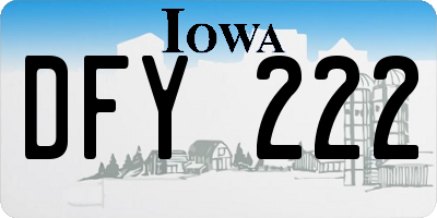 IA license plate DFY222