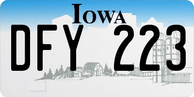 IA license plate DFY223