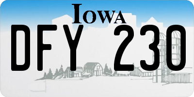 IA license plate DFY230