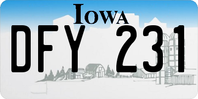 IA license plate DFY231