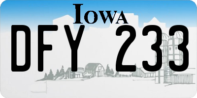 IA license plate DFY233