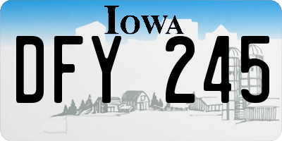 IA license plate DFY245