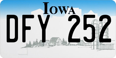 IA license plate DFY252