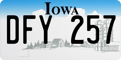 IA license plate DFY257