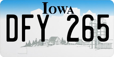 IA license plate DFY265
