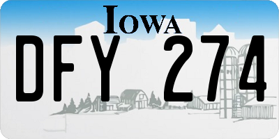 IA license plate DFY274