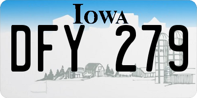 IA license plate DFY279