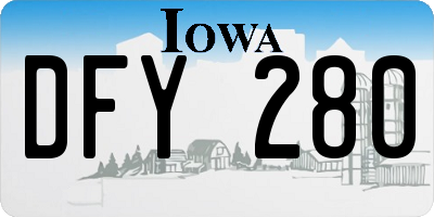 IA license plate DFY280