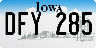 IA license plate DFY285