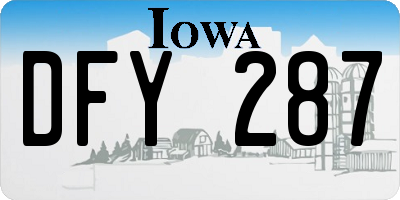 IA license plate DFY287