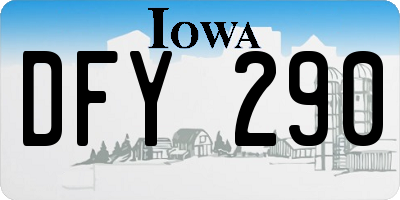 IA license plate DFY290