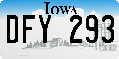 IA license plate DFY293