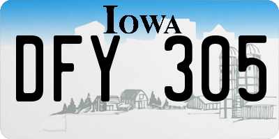 IA license plate DFY305