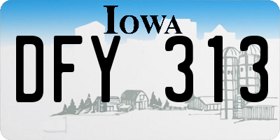 IA license plate DFY313