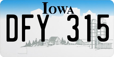 IA license plate DFY315