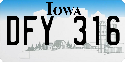 IA license plate DFY316