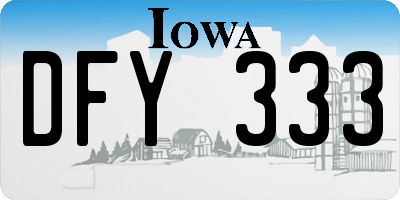 IA license plate DFY333