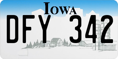 IA license plate DFY342