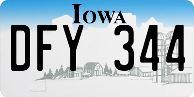 IA license plate DFY344