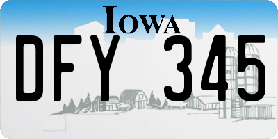 IA license plate DFY345