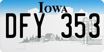 IA license plate DFY353