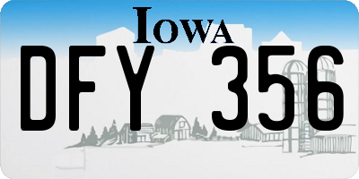 IA license plate DFY356