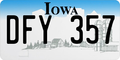 IA license plate DFY357