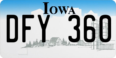 IA license plate DFY360