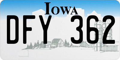 IA license plate DFY362