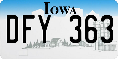 IA license plate DFY363