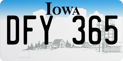 IA license plate DFY365