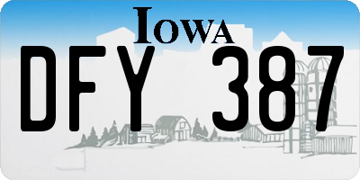 IA license plate DFY387
