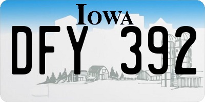 IA license plate DFY392