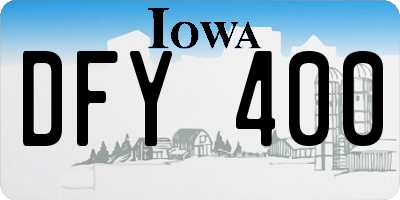 IA license plate DFY400