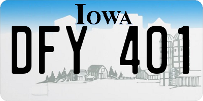 IA license plate DFY401