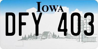 IA license plate DFY403