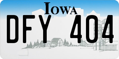 IA license plate DFY404