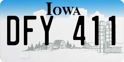 IA license plate DFY411