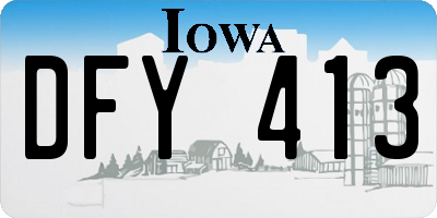 IA license plate DFY413