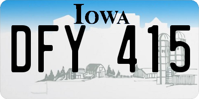IA license plate DFY415