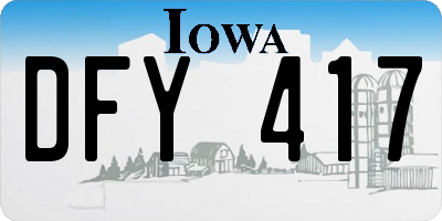 IA license plate DFY417